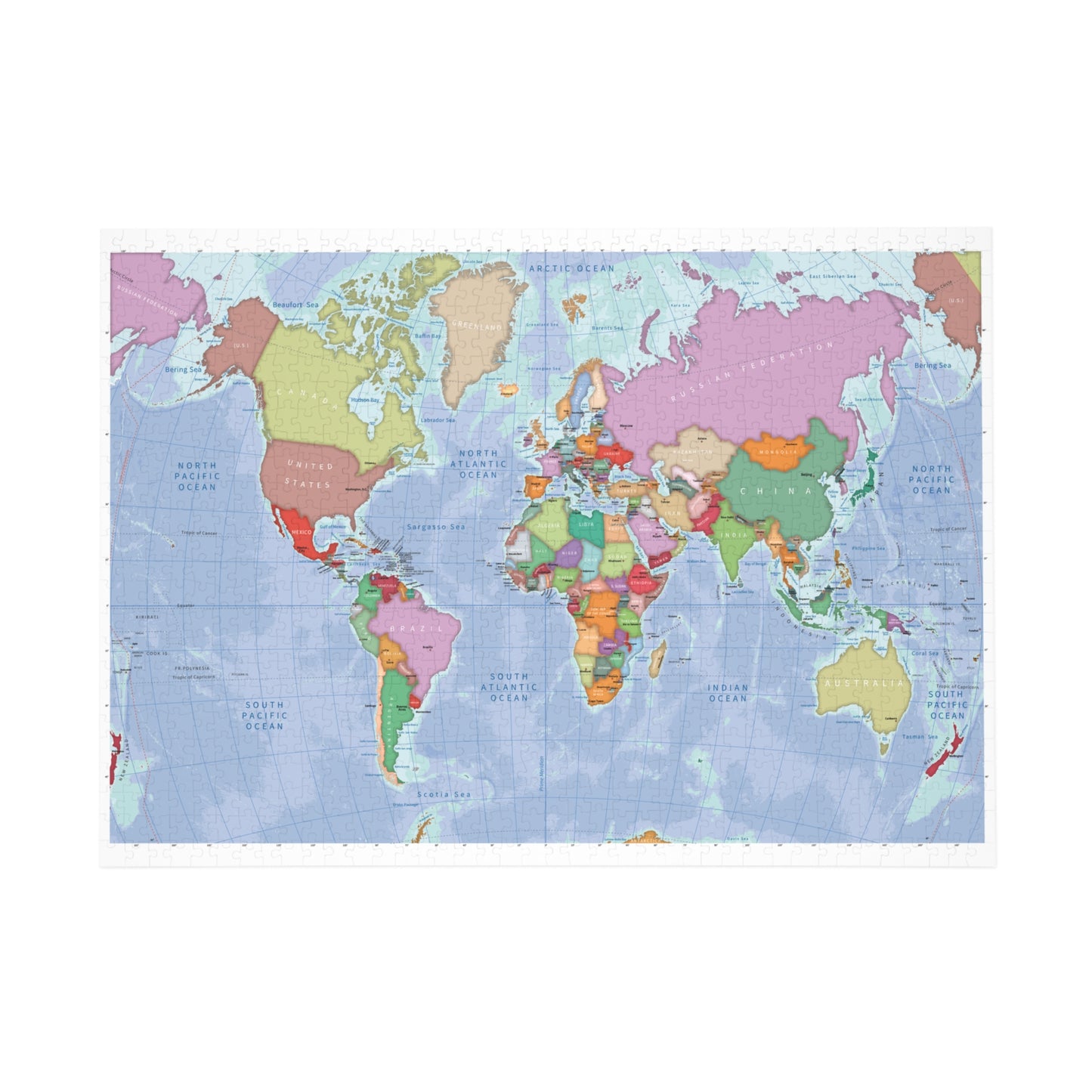 World Map Puzzle (1000 Pieces)