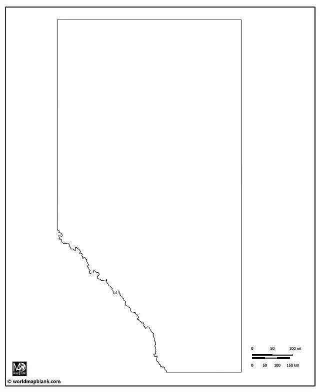 Blank Map of Alberta