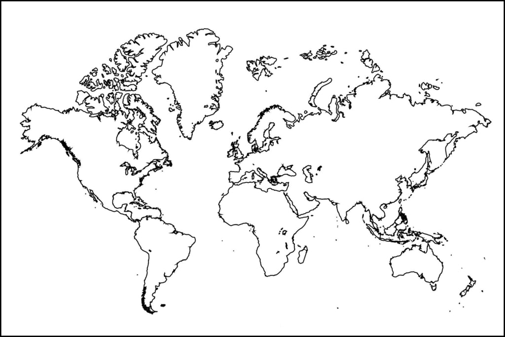 Stumme Weltkarte zum Ausdrucken