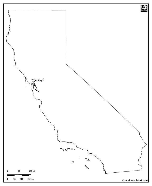 Blank Map of California