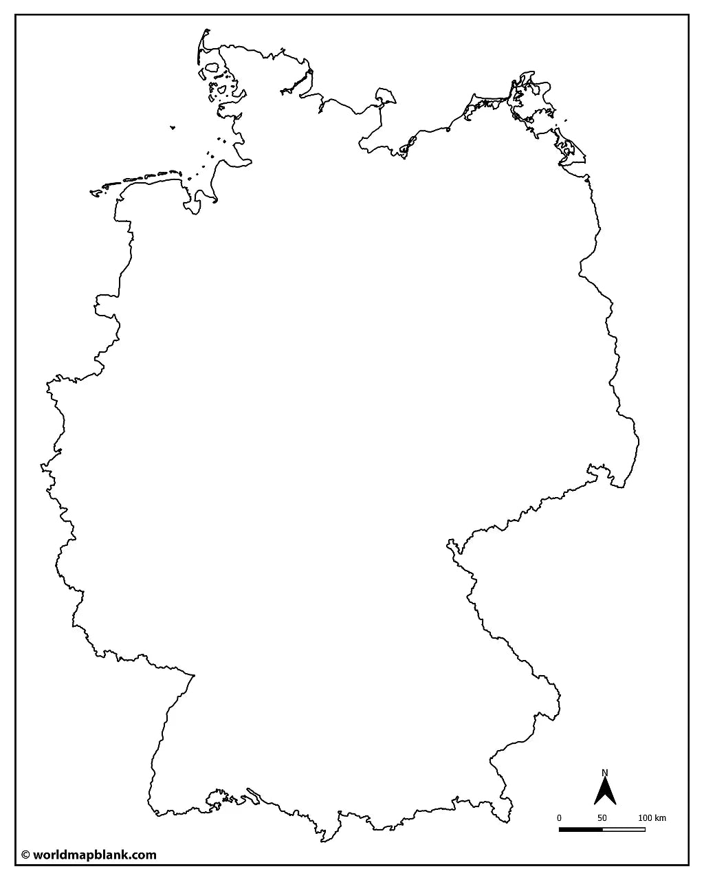 🇩🇪 Stumme Karte von Deutschland