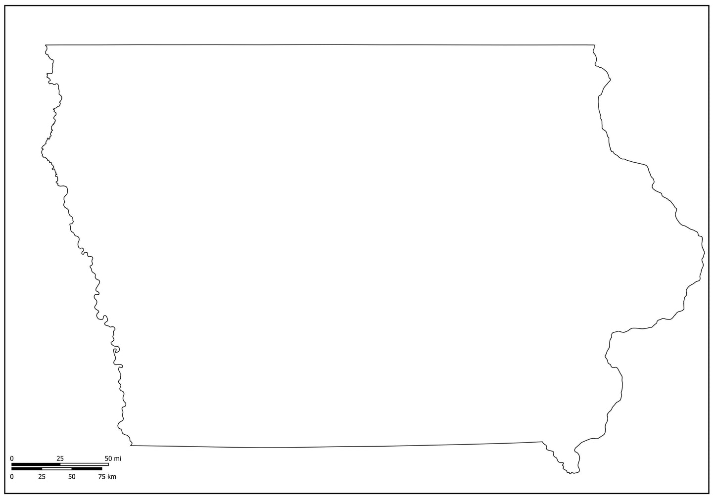 Blank Map of Iowa