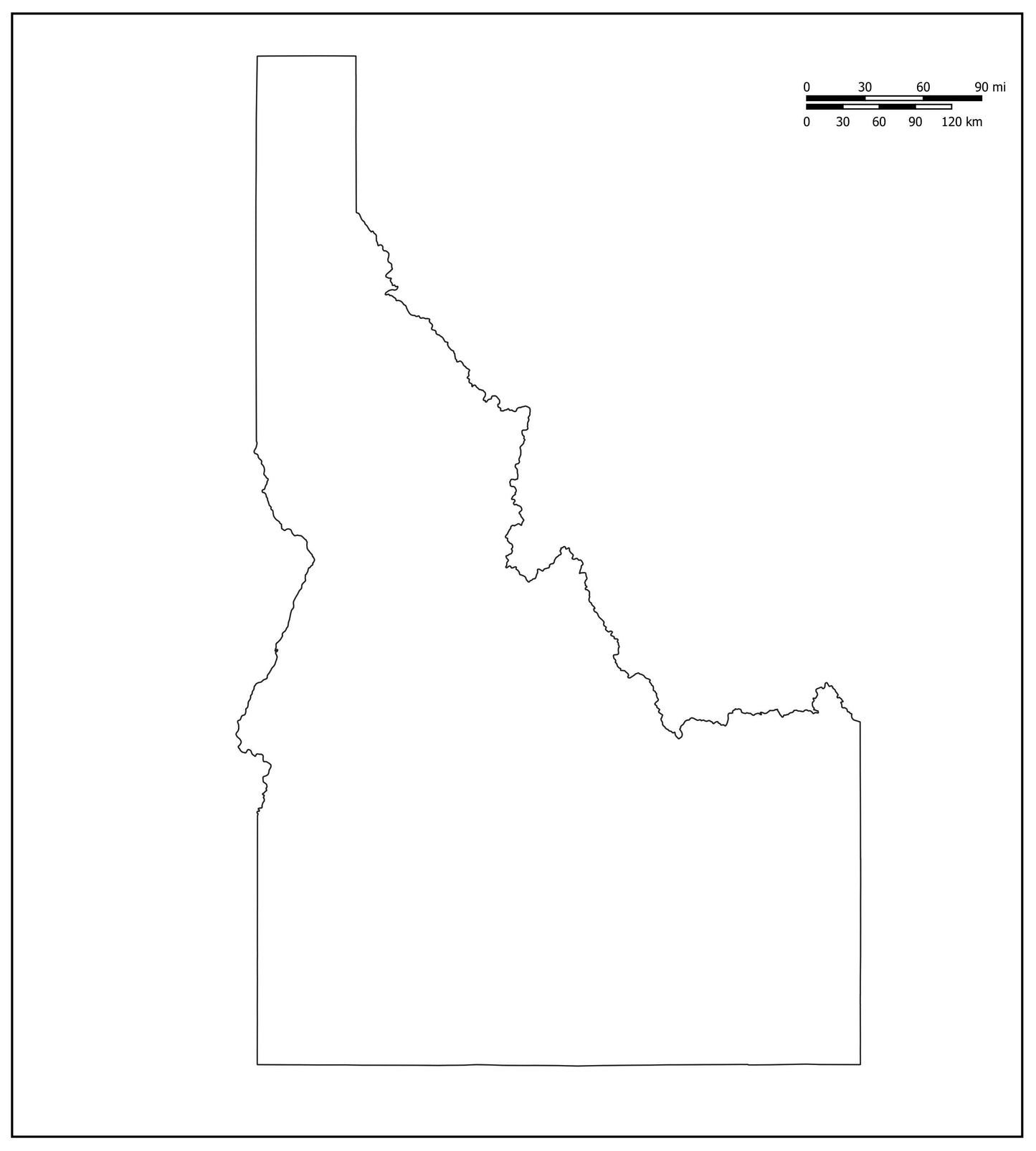 Blank Map of Idaho