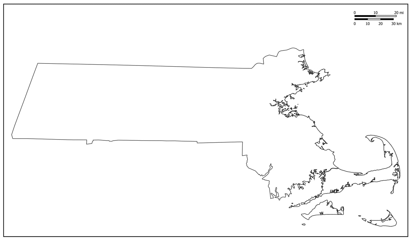 Blank Map of Massachusetts