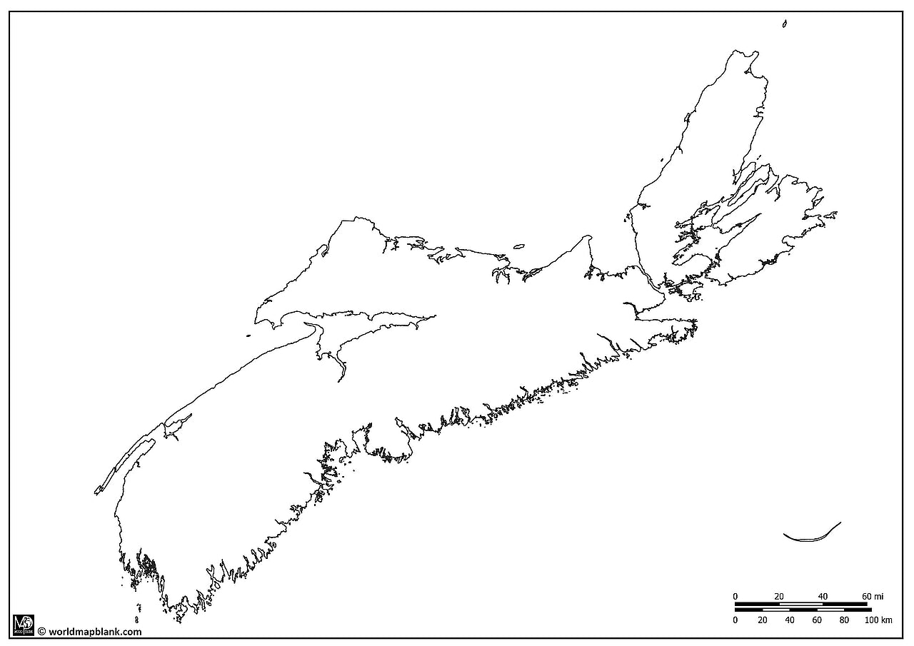 Blank Map of Nova Scotia