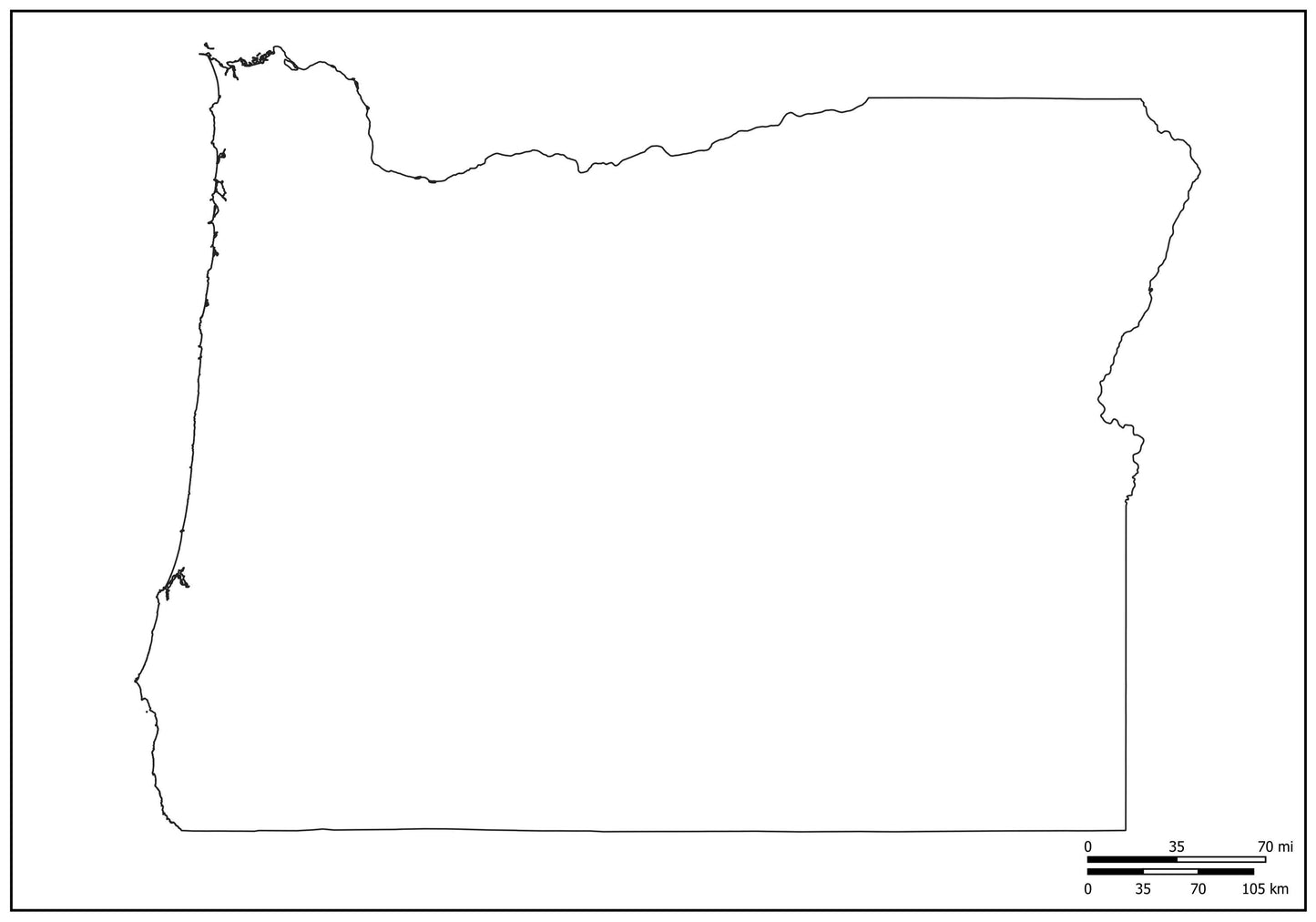Blank Map of Oregon