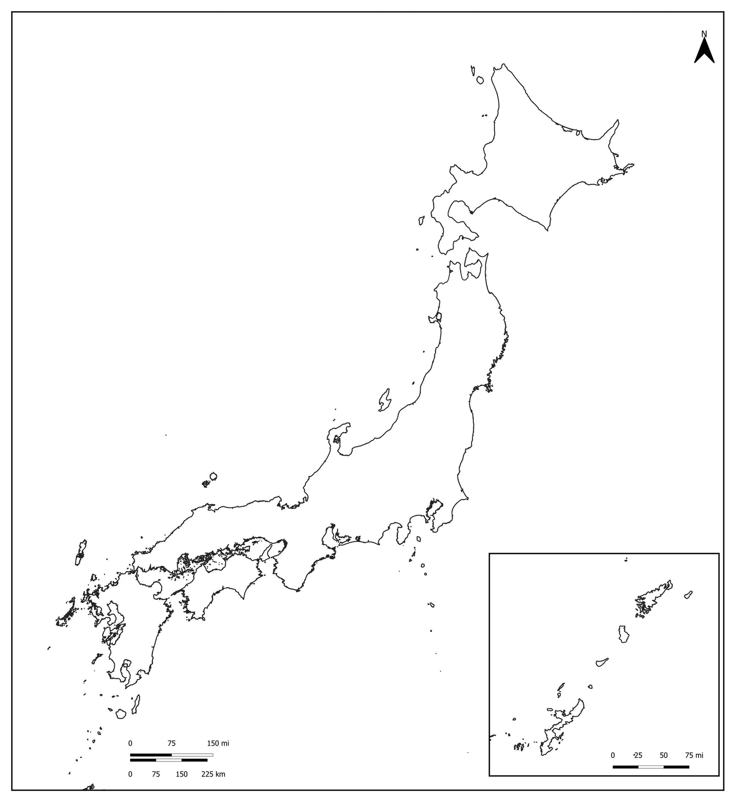π―π΅ Blank Map of Japan