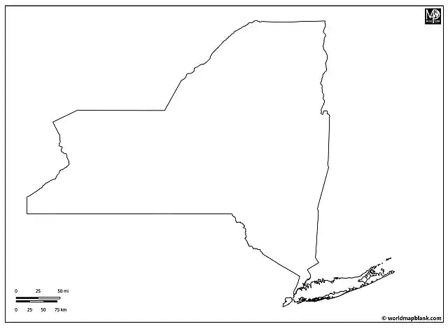Blank Map of New York