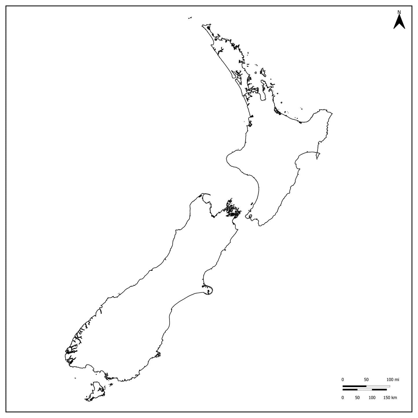 π³πΏ Blank Map of New Zealand