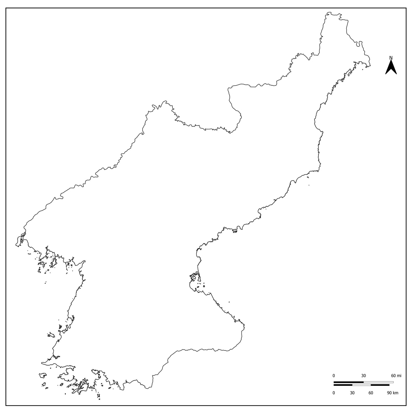 🇰🇵 Blank Map of North Korea