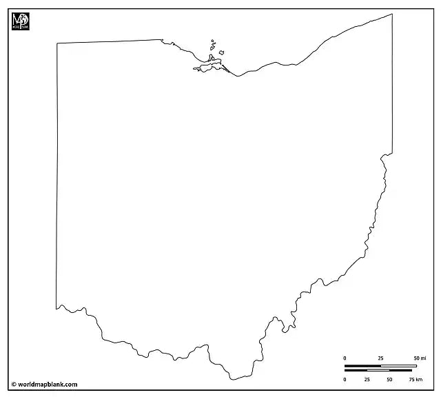 Blank Map of Ohio