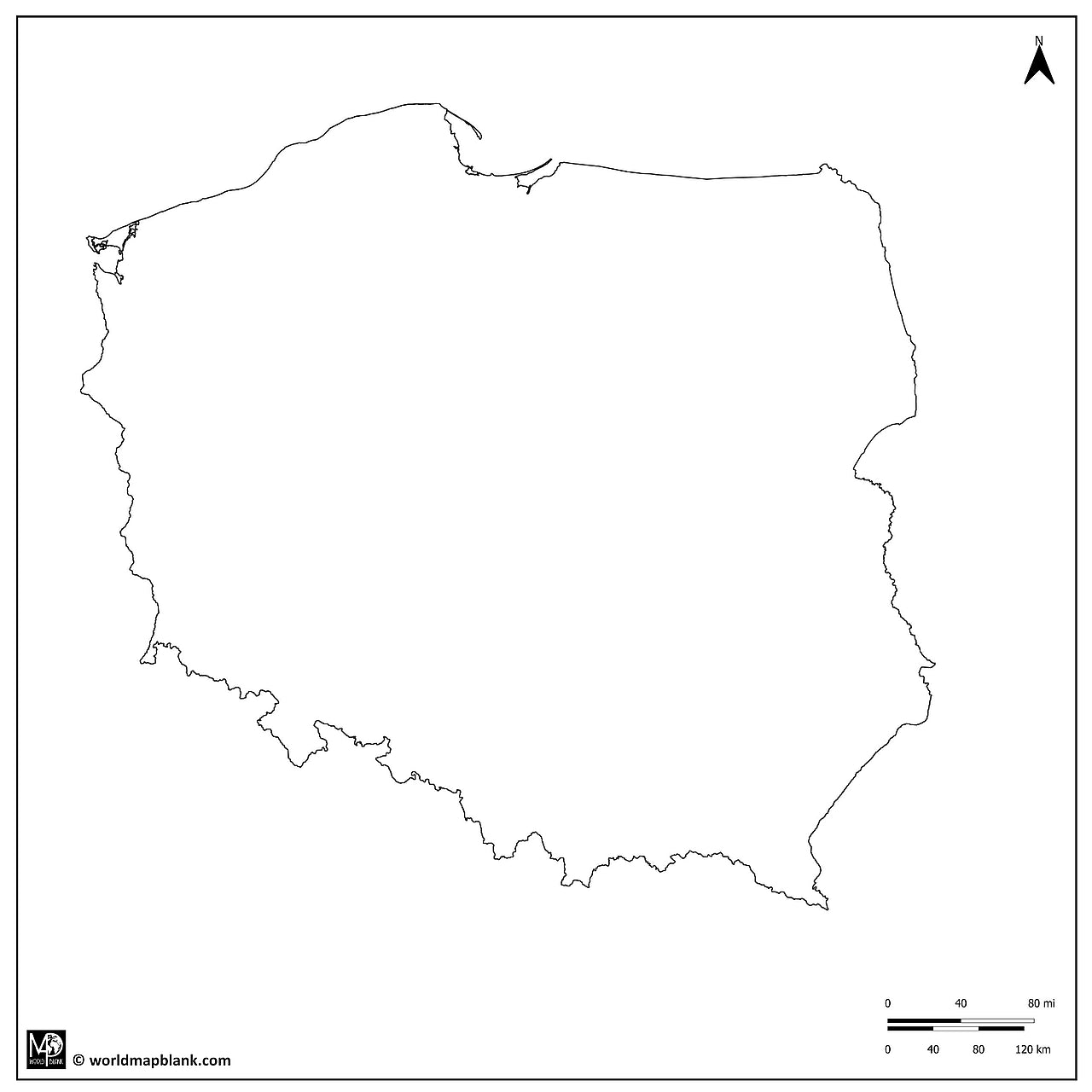 🇵🇱 Blank Map of Poland