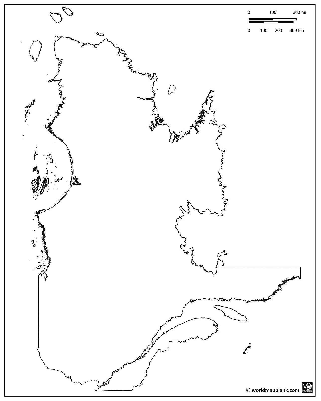 Blank Map of Quebec