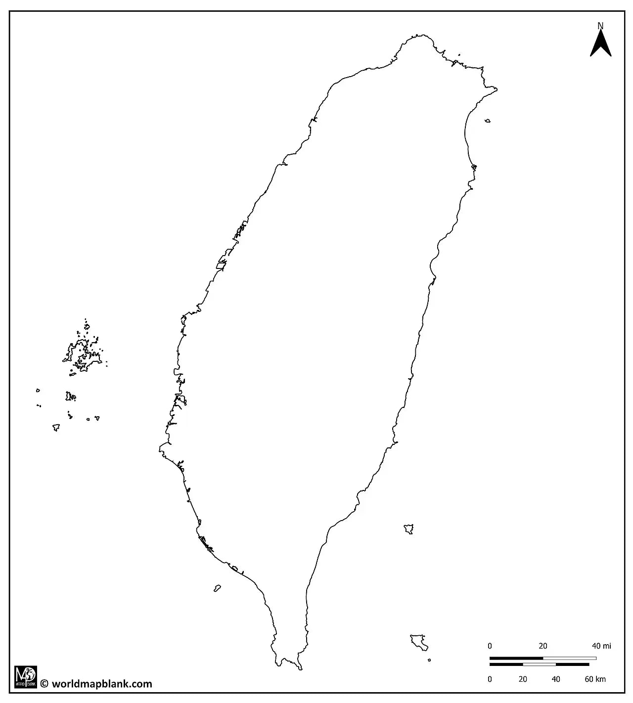 ๐น๐ผ Blank Map of Taiwan