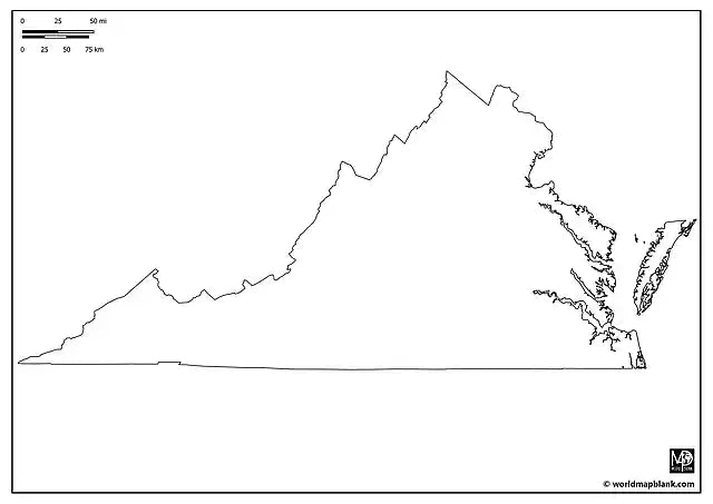 Blank Map of Virginia