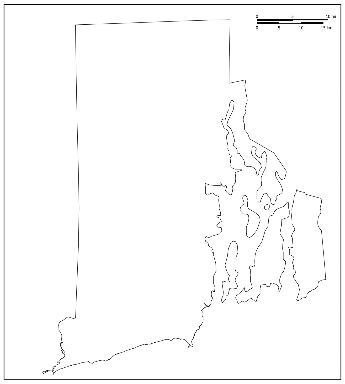 Blank Map of Rhode Island