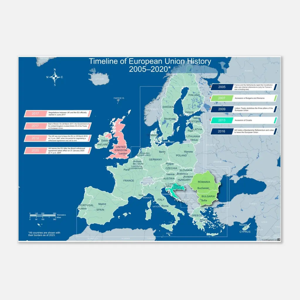 🇪🇺 EU History Timeline Poster (2005–2020)