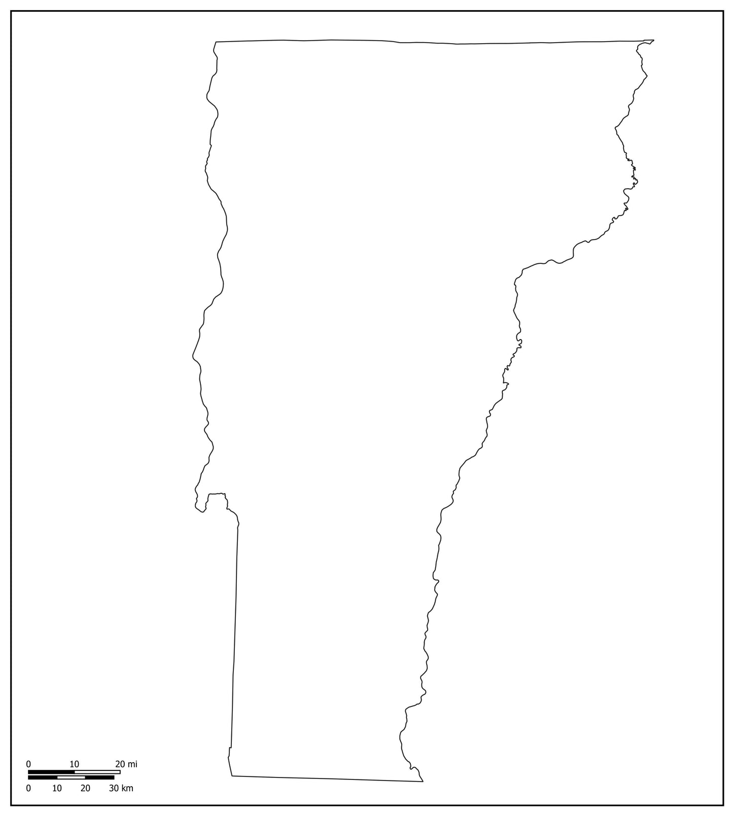 Blank Map of Vermont