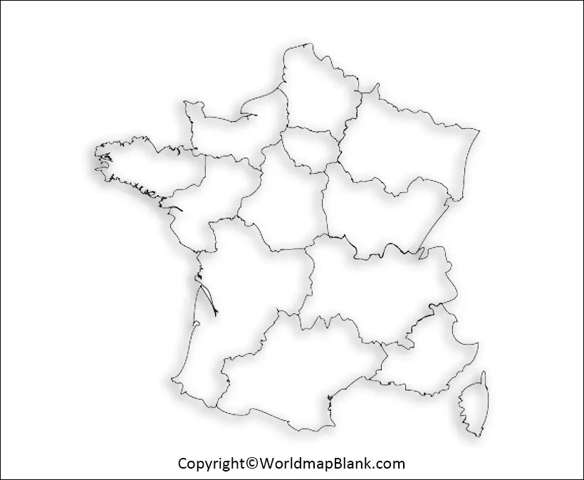 Printable Blank Map Of France Outline Transparent PNG Map