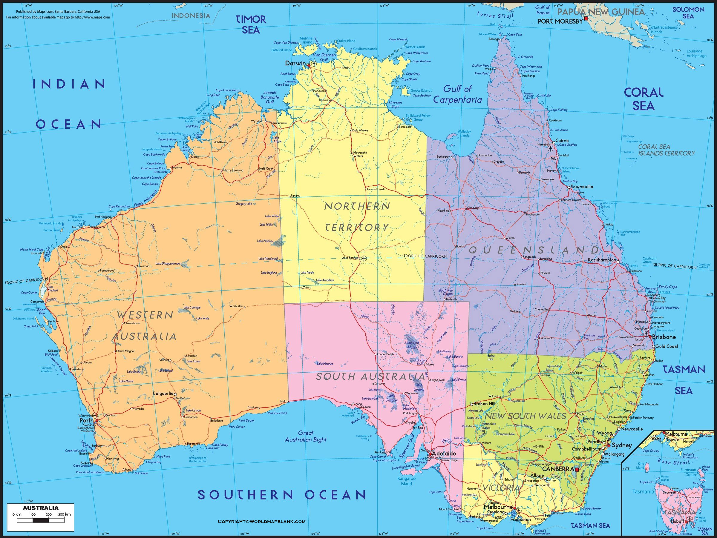 Political Map Of Australia World Map Blank And Printable
