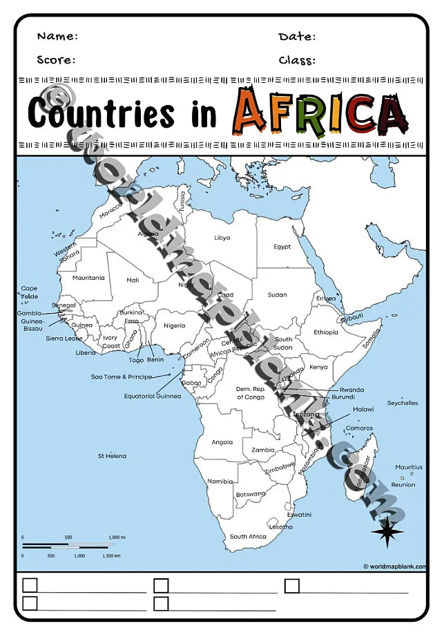 🌍 Africa Geography Worksheets: Countries & Capitals