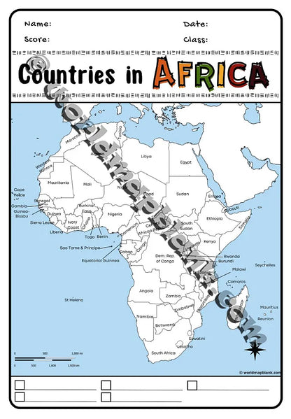 🌍 Africa Geography Worksheets: Countries & Capitals