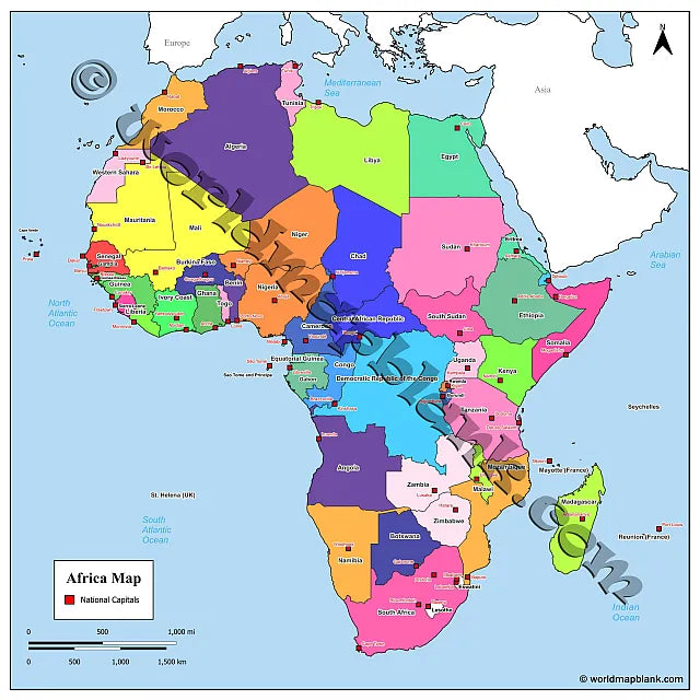 🌍 Africa Geography Worksheets: Countries & Capitals