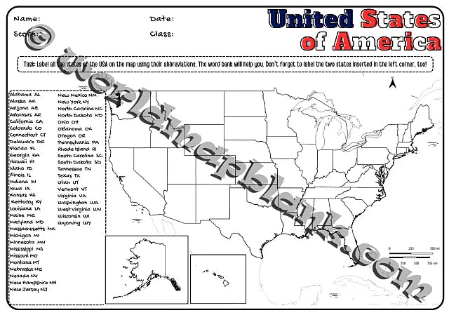 🇺🇸 USA Geography Worksheets: U.S. States & State Capitals