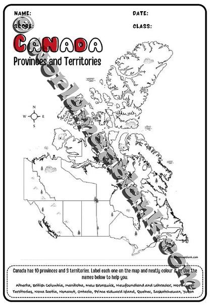 🇨🇦 Canada Worksheets: Provinces, Territories, and Capitals
