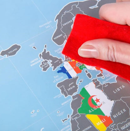 Mapa del mundo para rascar con banderas