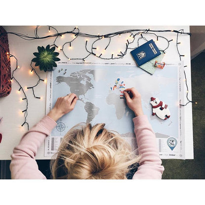 Mapa del mundo para rascar con banderas