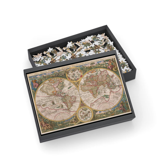 Historic World Map Puzzle "Orbis Terrae Compendiosa Descriptio" (1596) (1000 Pieces)