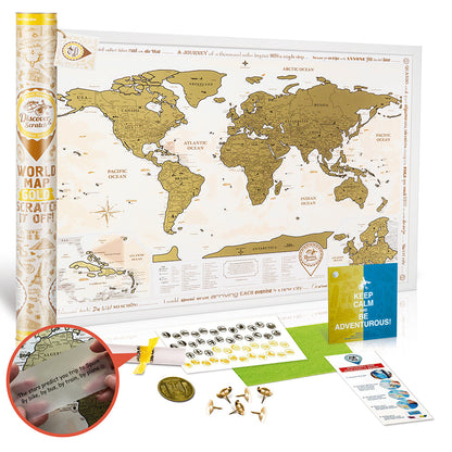 Scratch Off World Map Gold