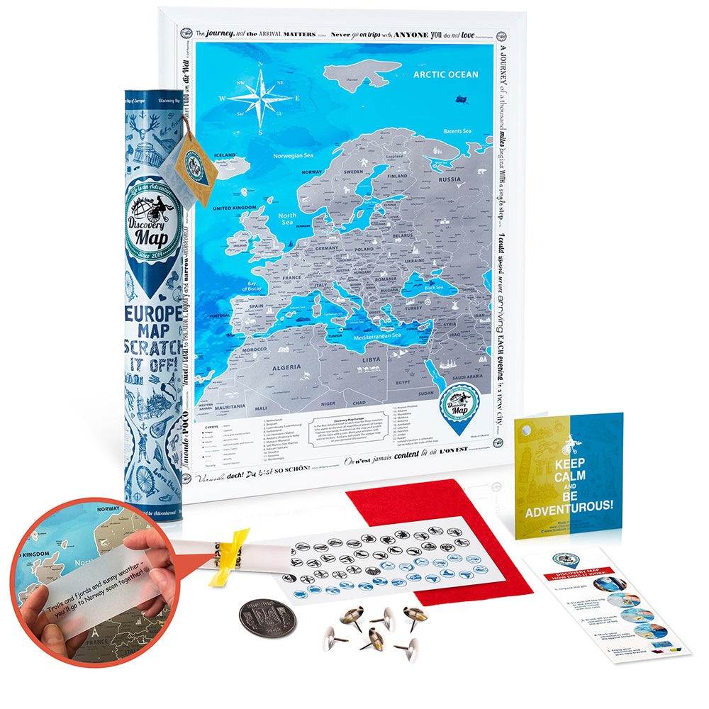Europe Scratch Map Poster (68 x 48 cm) | WMB Maps