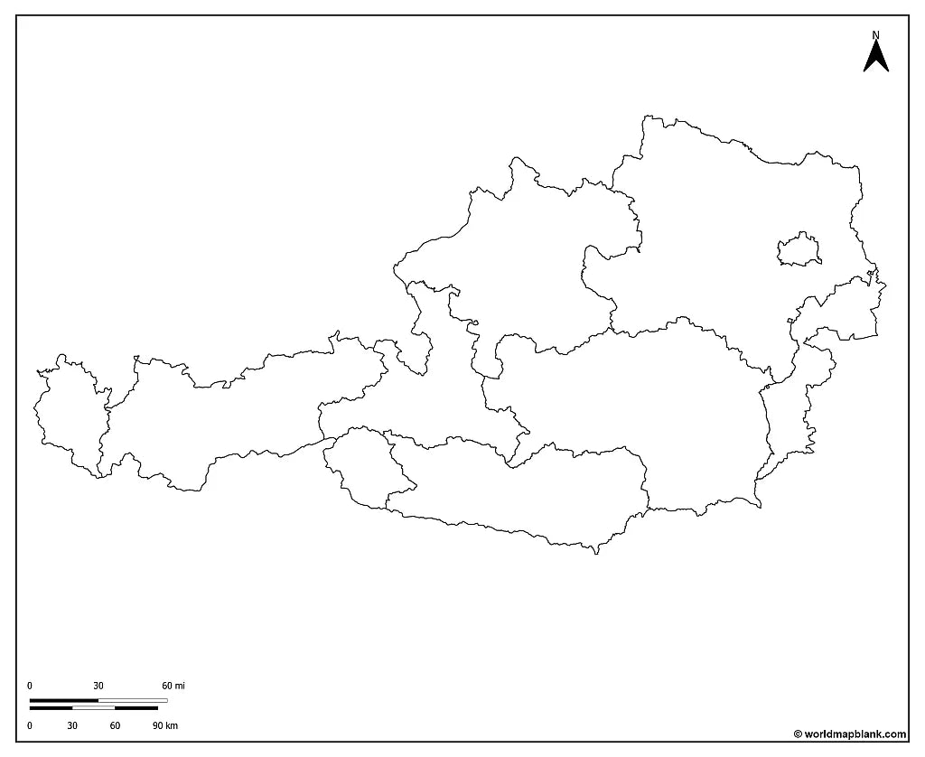 🇦🇹 Stumme Karte von Österreich