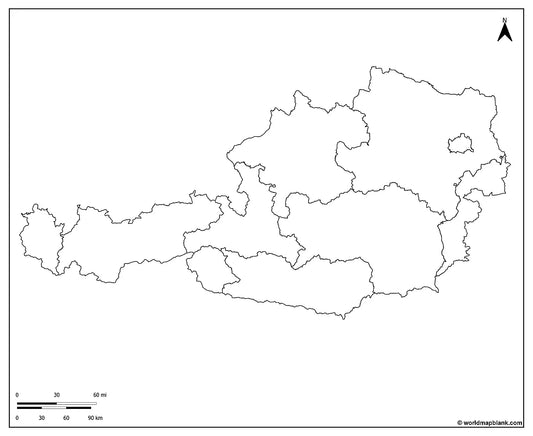 🇦🇹 Blank Map of Austria