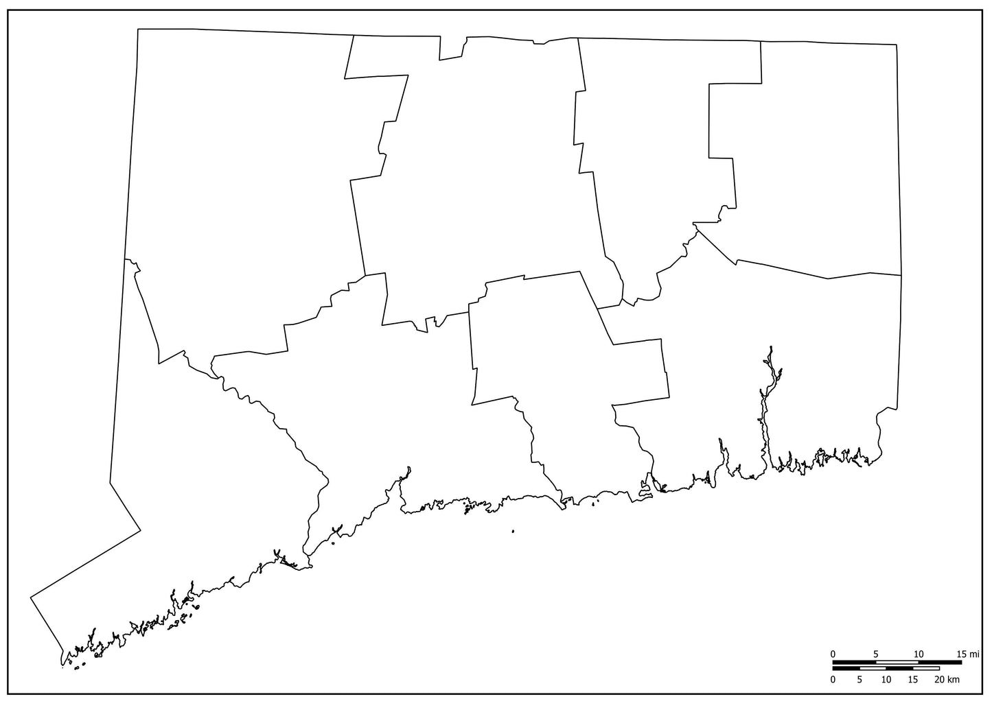 Blank Map of Connecticut