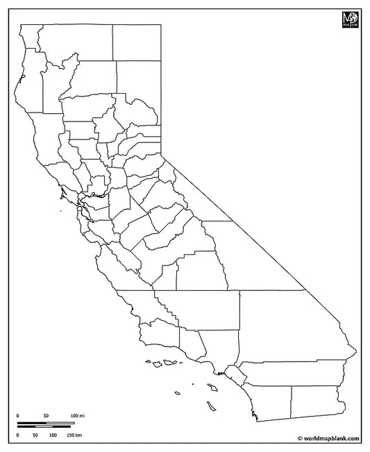Blank Map of California