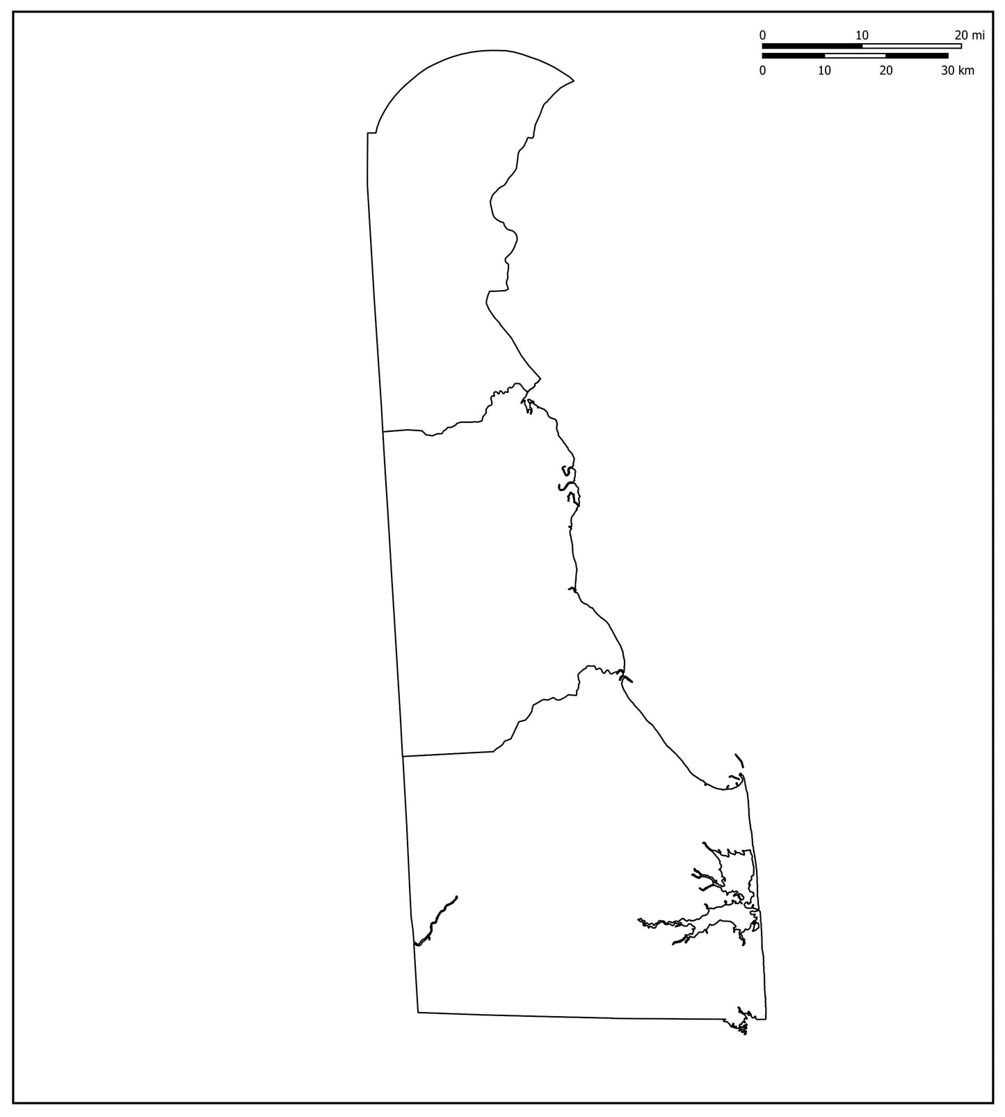 Blank Map of Delaware