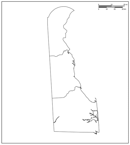 Blank Map of Delaware