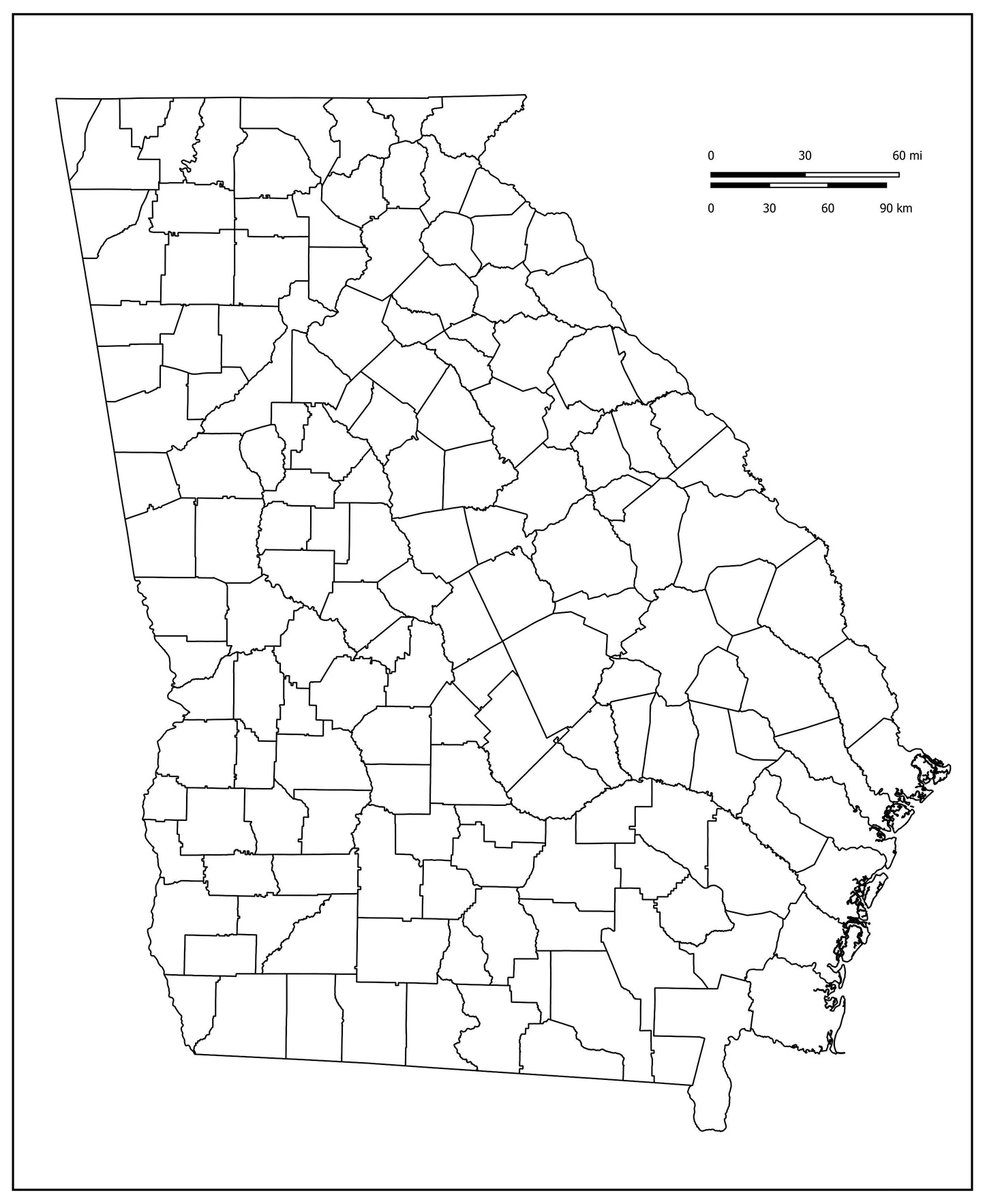 Blank Map of Georgia