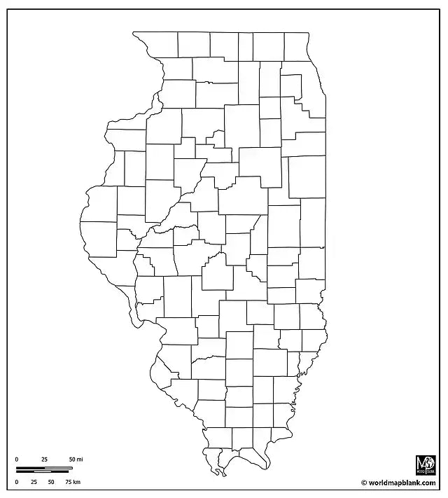 Blank Map of Illinois