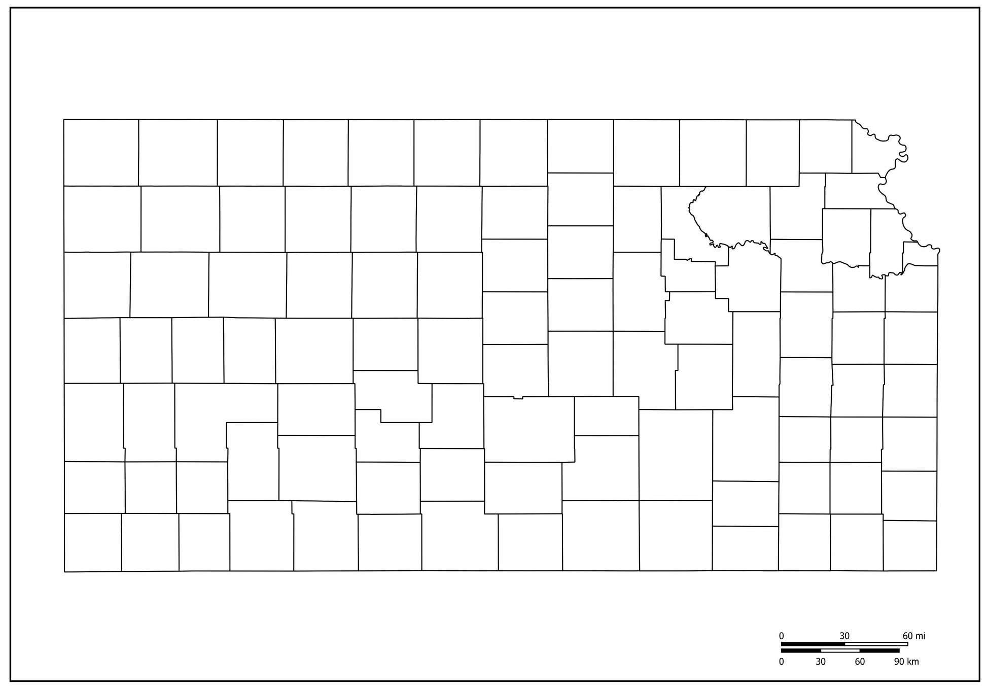 Blank Map of Kansas