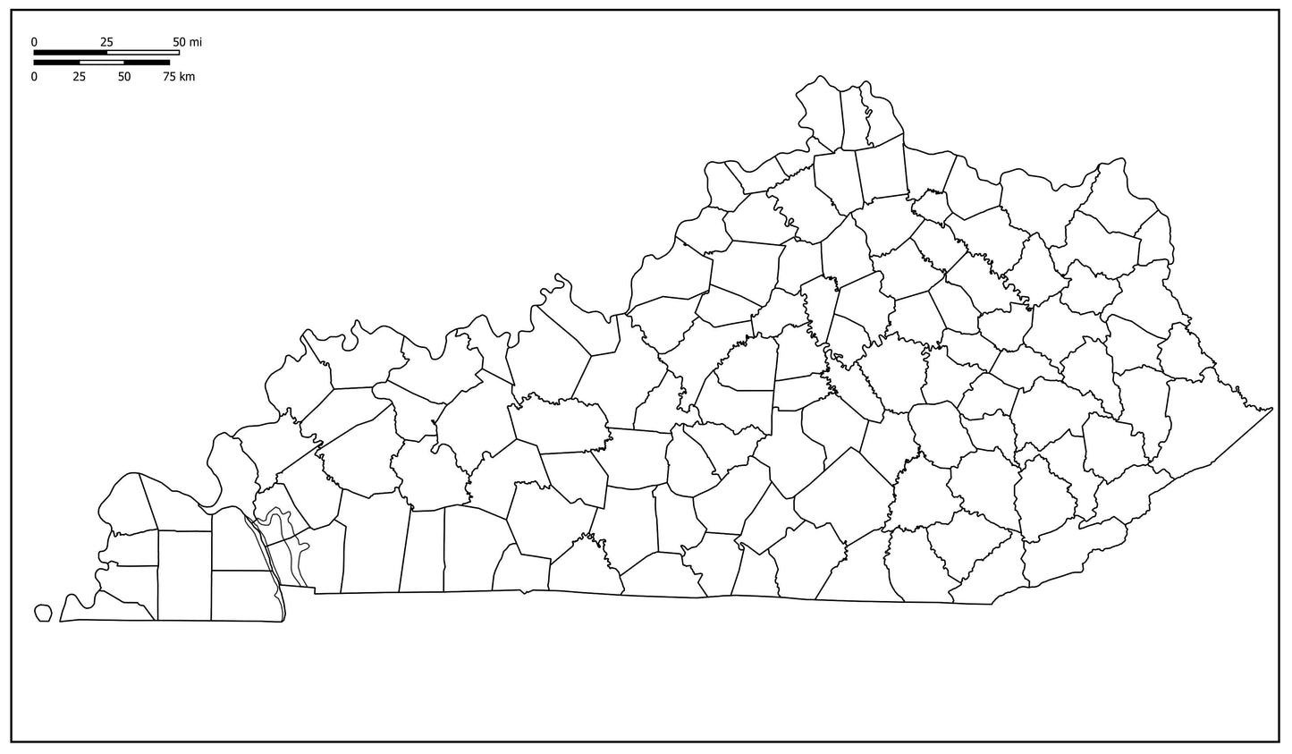 Blank Map of Kentucky