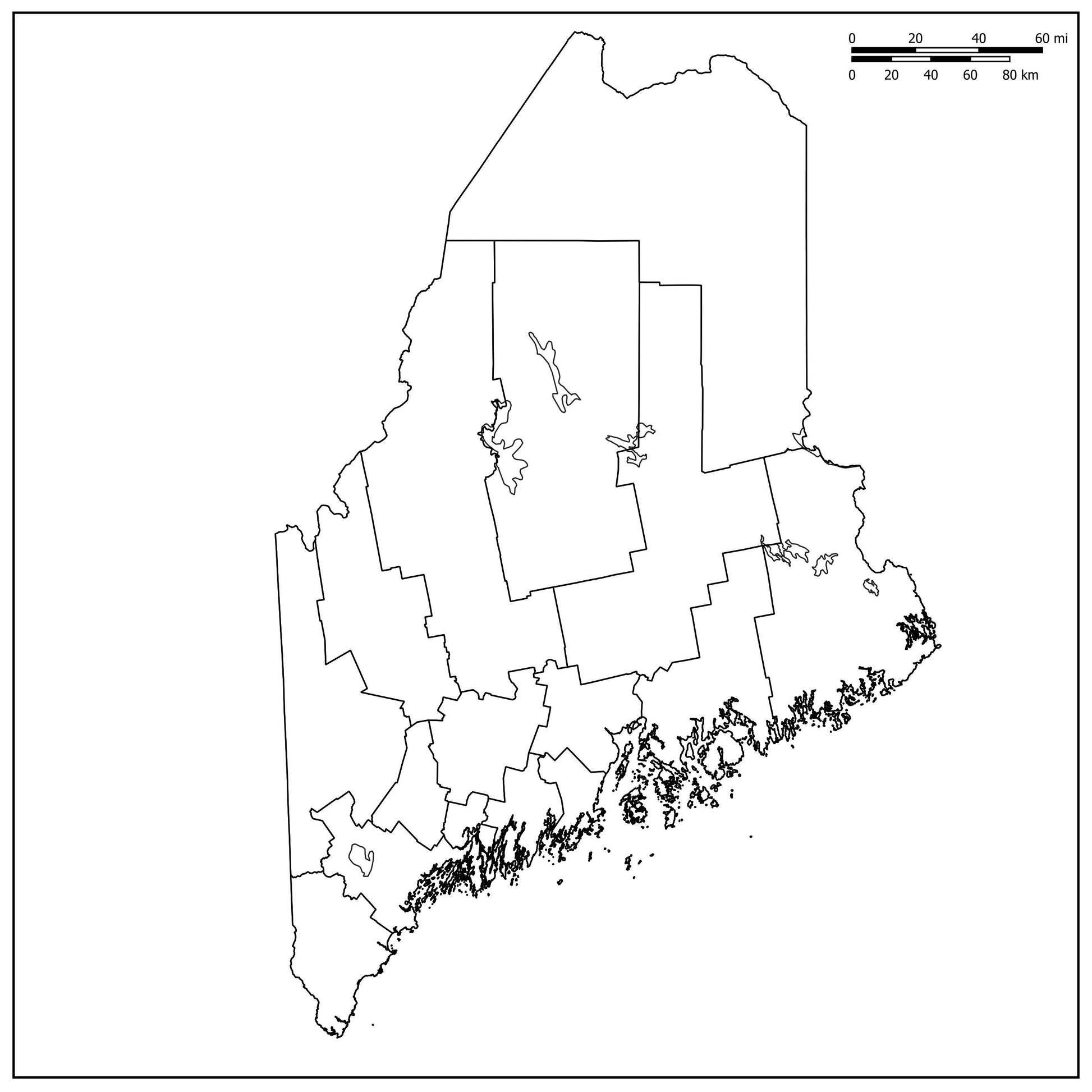 Blank Map of Maine