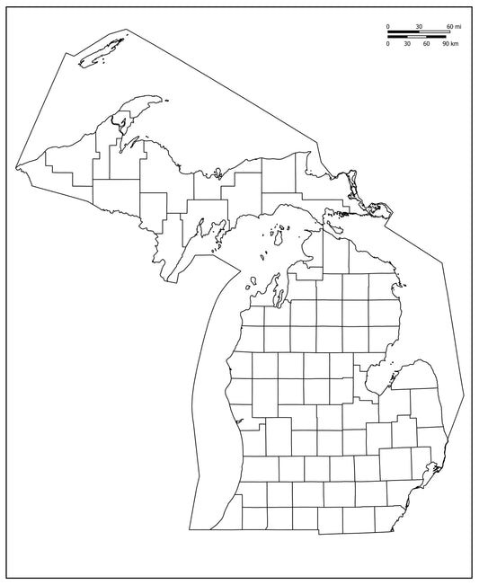 Blank Map of Michigan