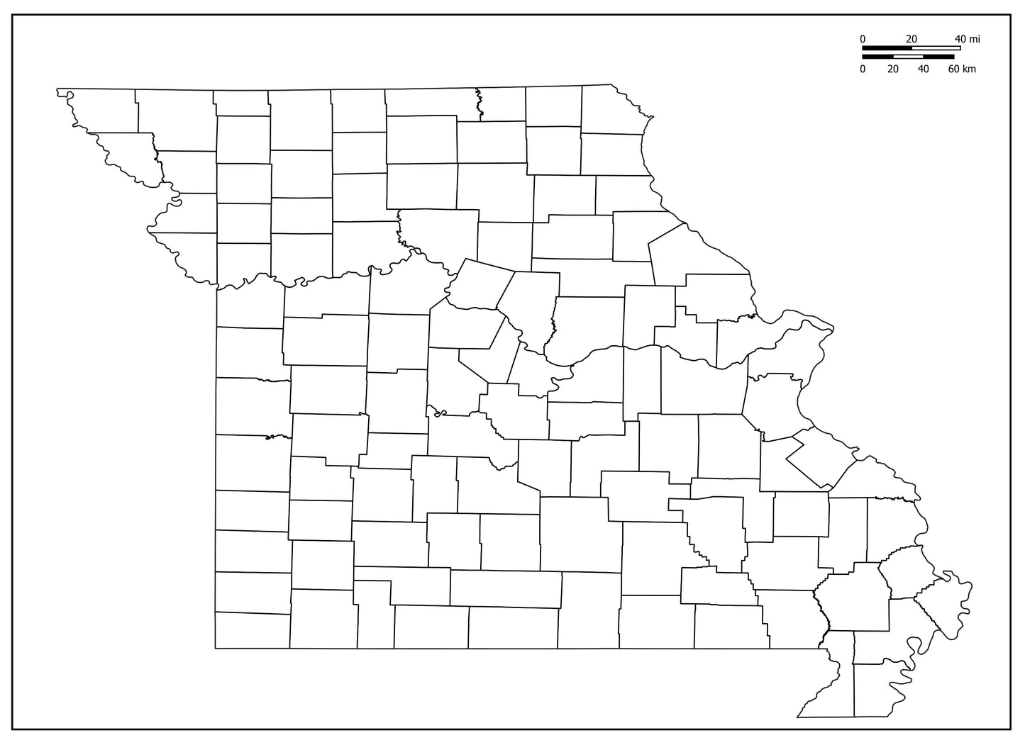 Blank Map of Missouri