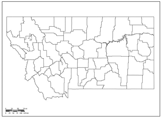 Blank Map of Montana