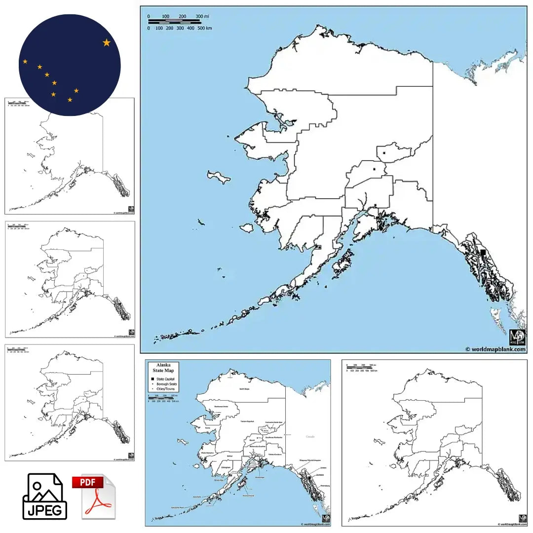 Blank Map of Alaska