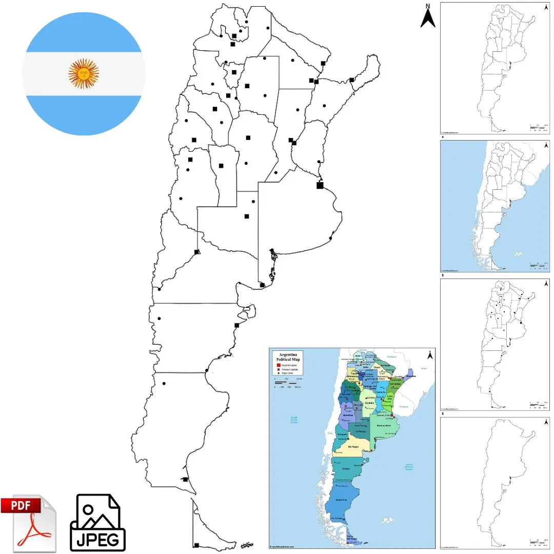 blank map of Argentina PDF